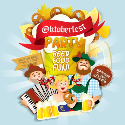 oktoberfest party flyer vector image