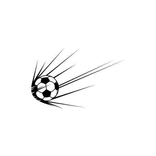 football trail isolate soccer ball with trace icon vector image