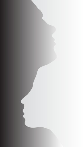 Two abstract one line silhouettes of people vector image