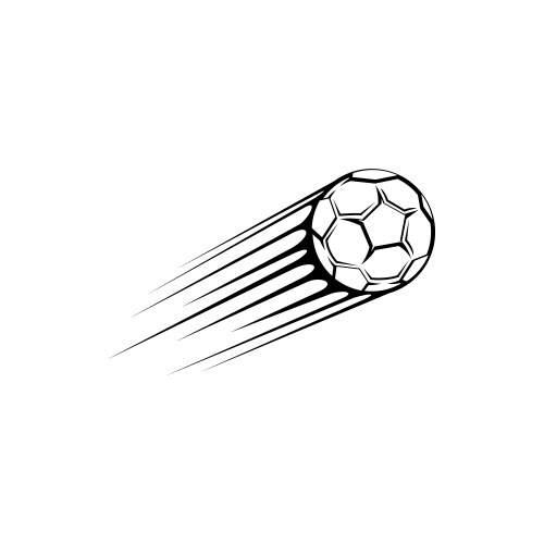 football soccer ball trace isolated goal kick icon vector image