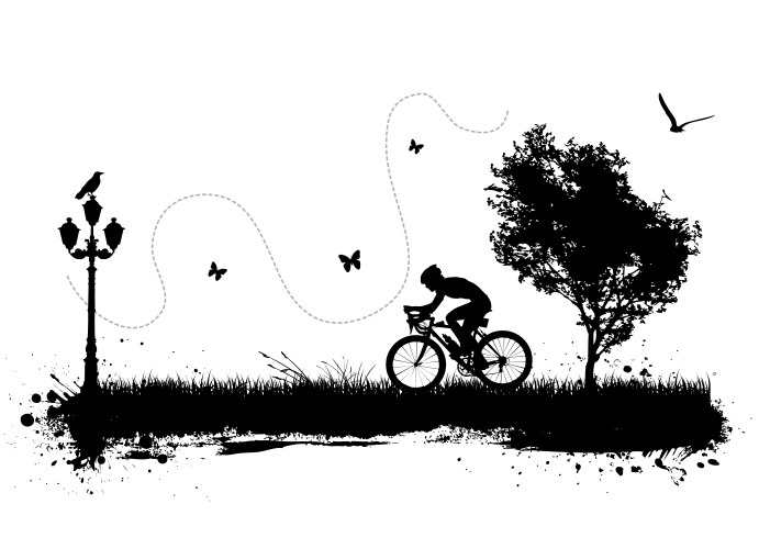 bike and city vector image