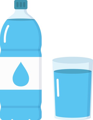 Bottle and glass water vector image