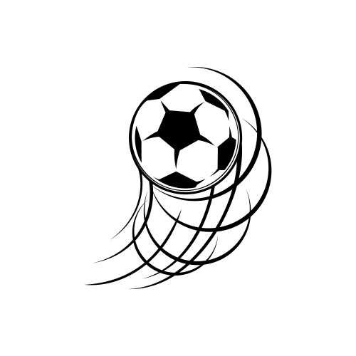 Football soccer ball trace isolated goal kick icon vector image