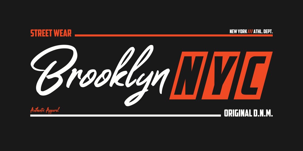 nyc brooklyn athletic t-shirt design new york vector image