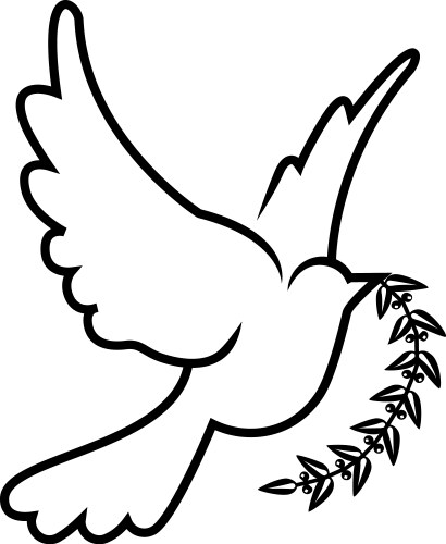 Symbol of dove olive branch vector image