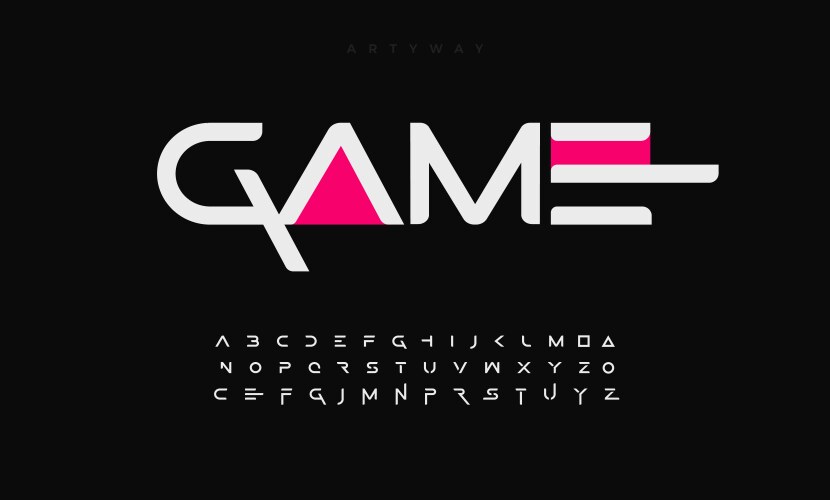 geometric font alphabet letters modern logo vector image