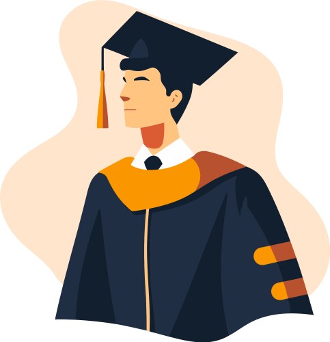 Graduate flat vector image