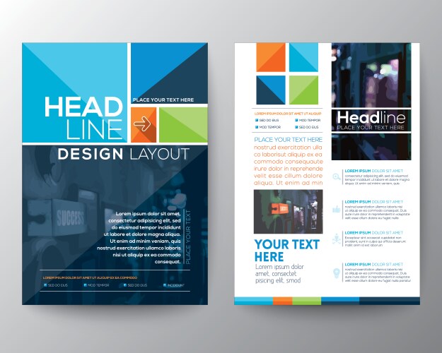 Brochure flyer design layout template in a4 size vector image