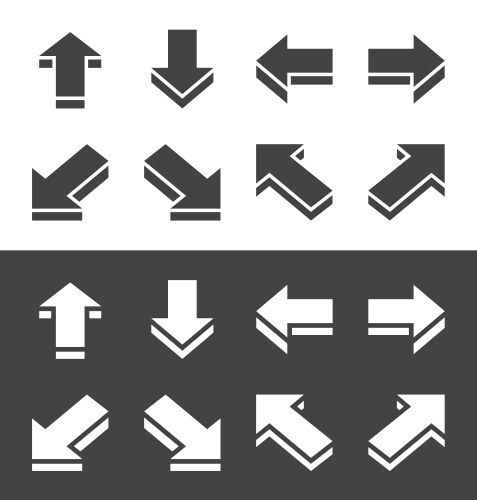 Isometric arrow icon set vector image