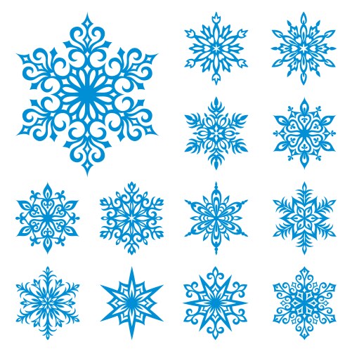 Snowflakes set vector image