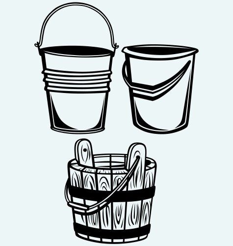 Set of buckets vector image