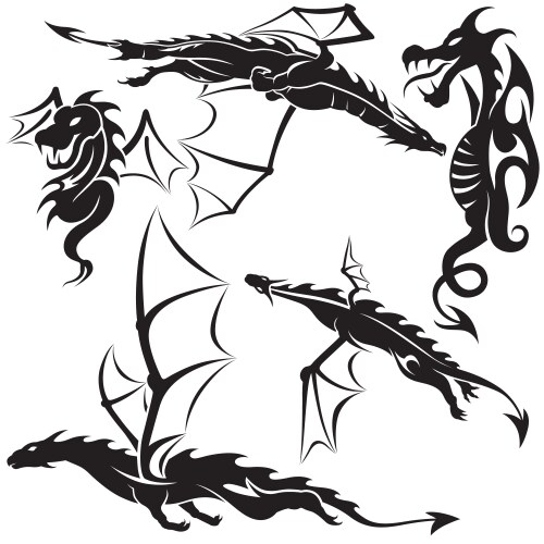 tattoo dragons vector image