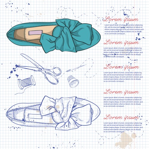 Fashion sketch womens shoes vector image