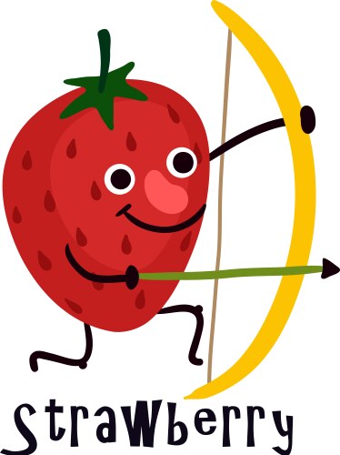 strawberry archery vector image