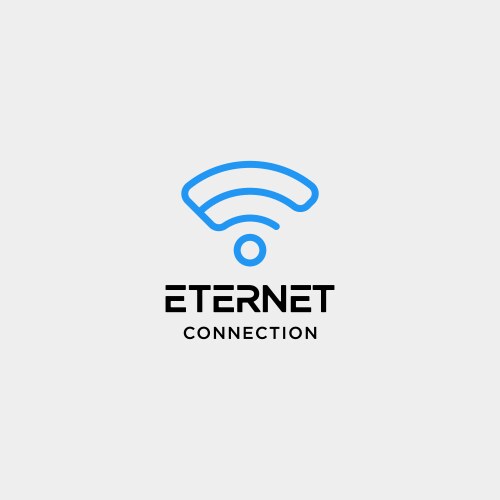 Initial e internet logo design wifi network vector image