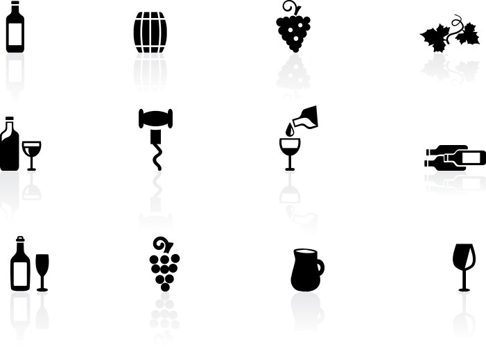 Wine icons vector image