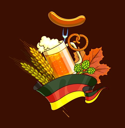 oktoberfest festival cartoon design with glass vector image