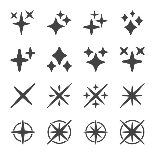 Sparkle icon set vector image