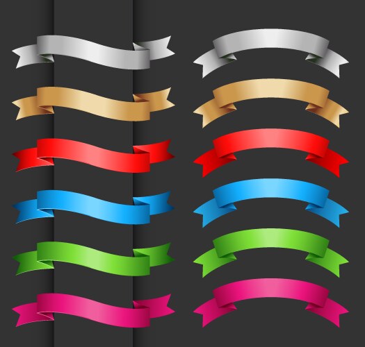 Set of ribbon banner for your text vector image