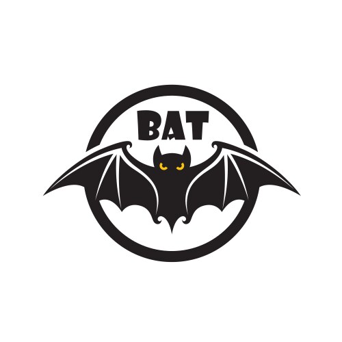 Emblem flying bat vector image