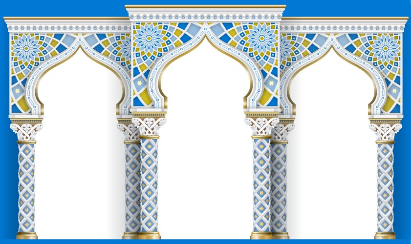 Eastern arch of the mosaic carved architecture vector image