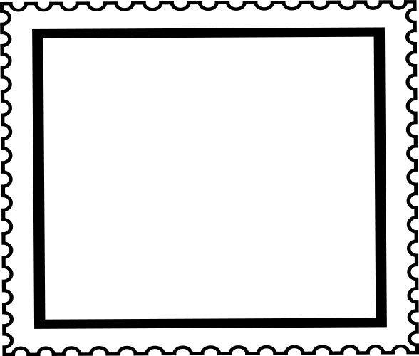 Postmark template black line frame mail label vector image