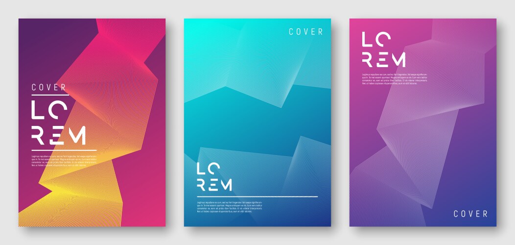 Abstract gradient geometric cover designs vector image