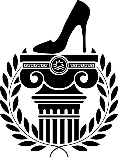 column laurel wreath and womens shoe vector image