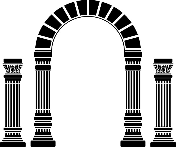 fantasy arch and columns stencil first variant vector image