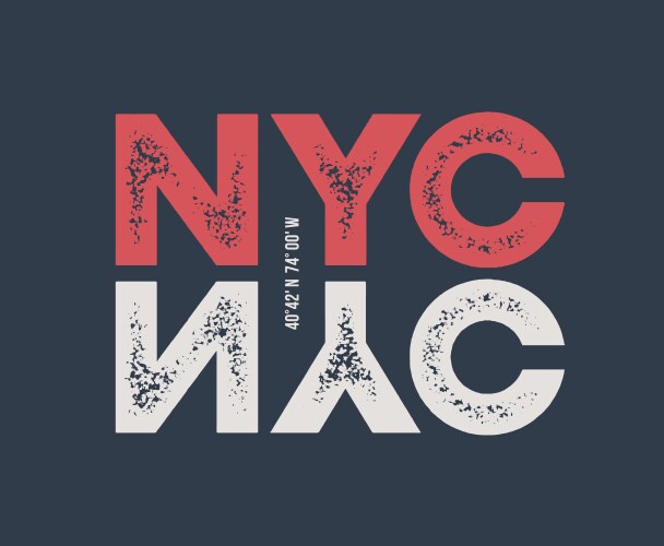 nyc t-shirt and apparel design with textured vector image