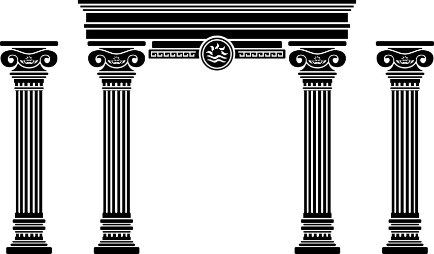 fantasy arch and columns stencil sixth variant vector image