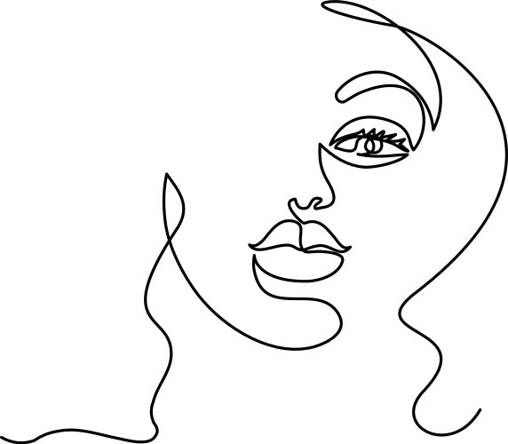 abstract modern portrait woman face one line vector image