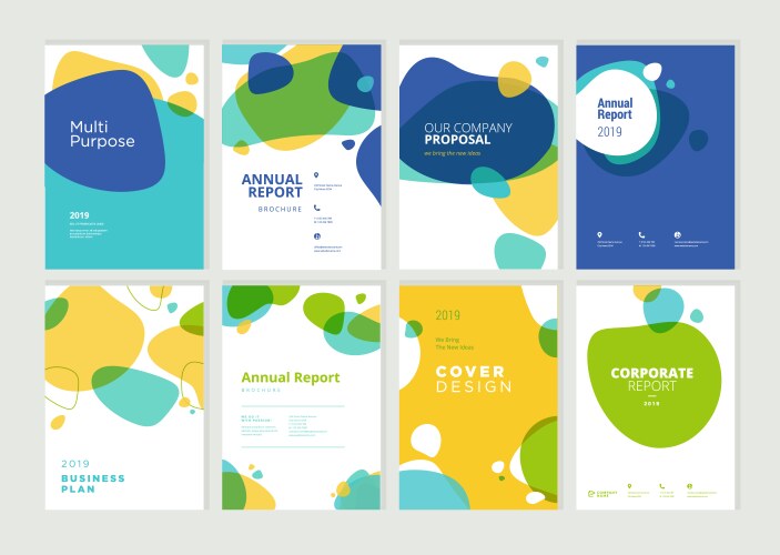 Set of brochure annual report design template vector image