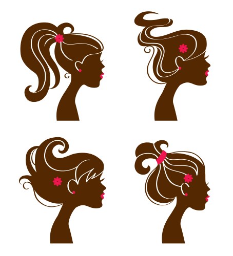 beautiful women silhouettes vector image