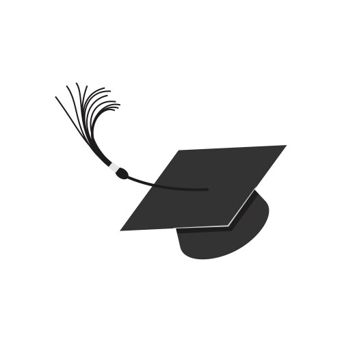 Thrown up graduation hat square academic cap vector image