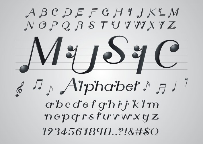 Music note font vector image