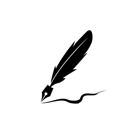 Feather pen ink icon isolated sign symbol vector image