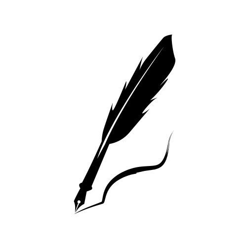 Feather pen ink icon isolated sign symbol vector image