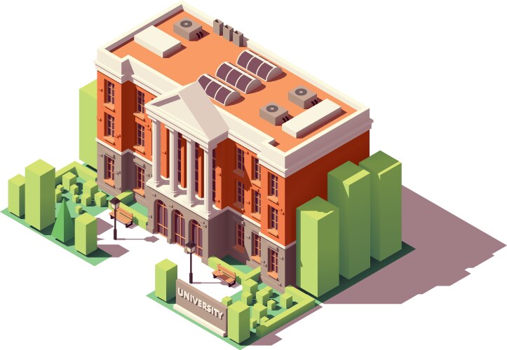 Isometric university building vector image