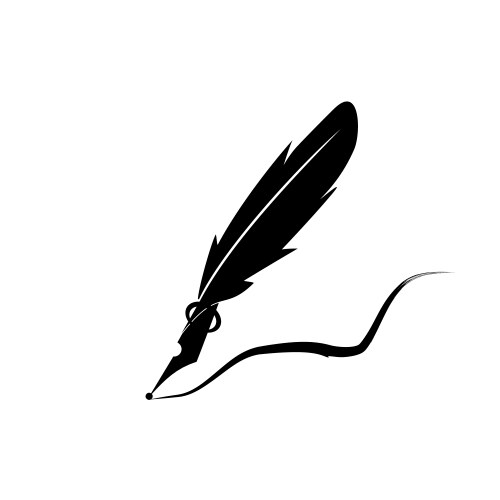 Feather pen ink icon isolated sign symbol vector image