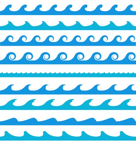 Blue wave patterns vector image