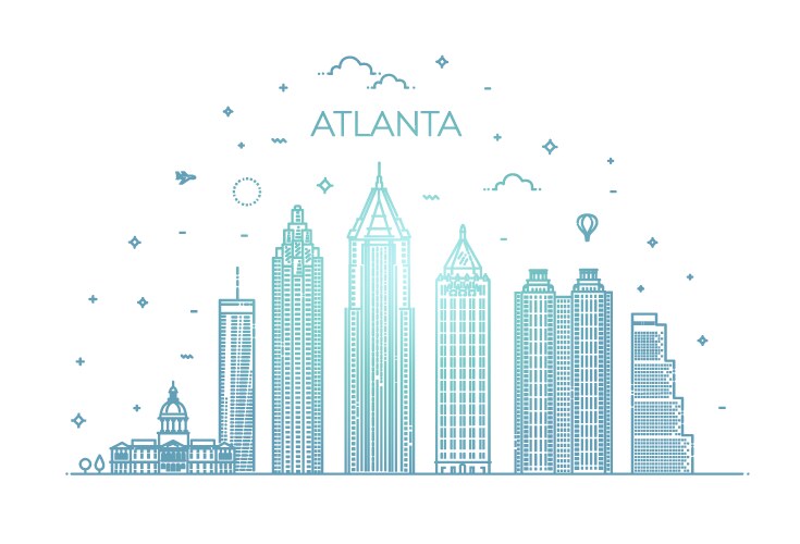 Atlanta architecture line skyline vector image