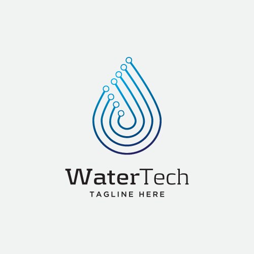 Water technology symbol logo design template vector image