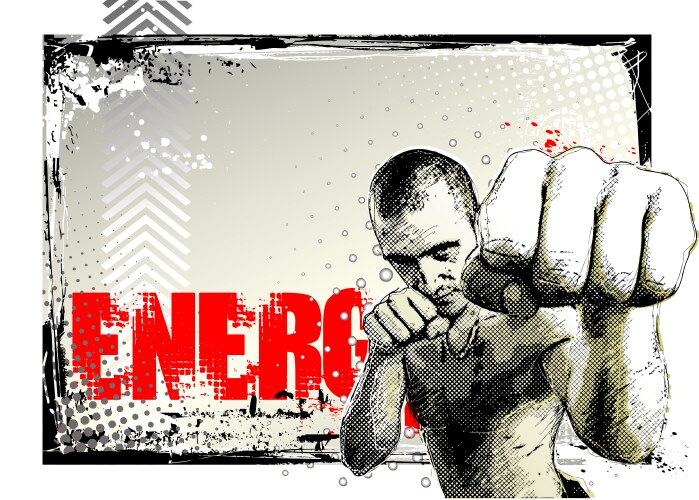 Fighting poster background vector image