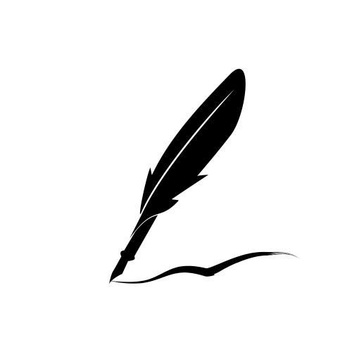 Feather pen ink icon isolated sign symbol vector image