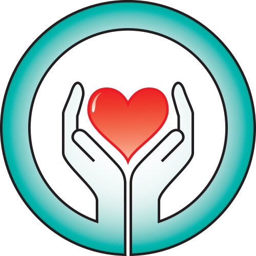 Hands and heart vector image