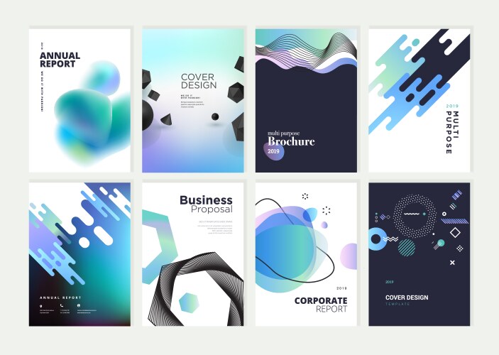 Set of brochure annual report design template vector image