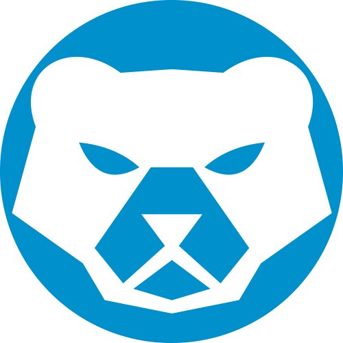 Polar bear head circle retro vector image