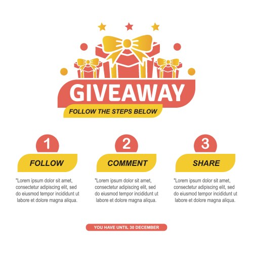 Giveaway winner social media post banner vector image