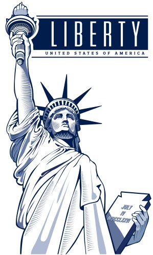 Independence day statue of liberty usa nyc vector image